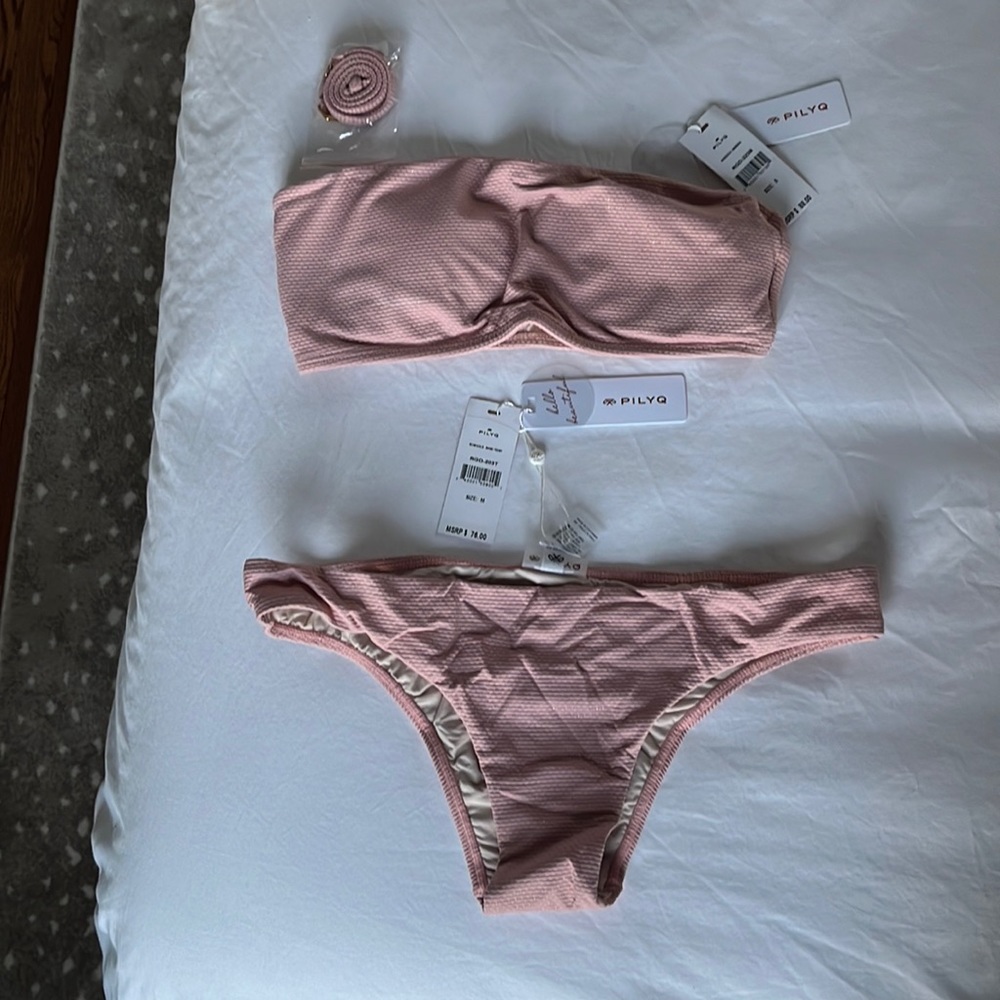 NWT Pilyq Rosegold Bikini Top